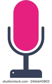 Microphone flat illustration isolated on white background.