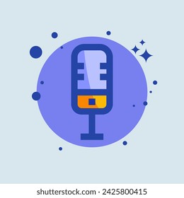 Microphone flat illustration. Voice signs vector illustration.