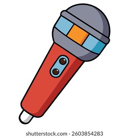 Microphone flat illutration white background