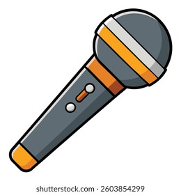 Microphone flat illutration white background