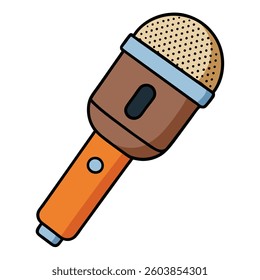 Microphone flat illutration white background
