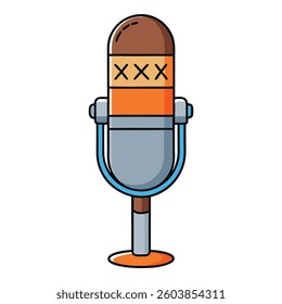 Microphone flat illutration white background