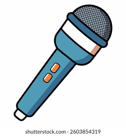Microphone flat illutration white background