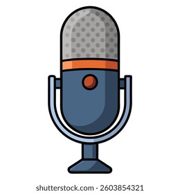 Microphone flat illutration white background