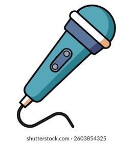 Microphone flat illutration white background