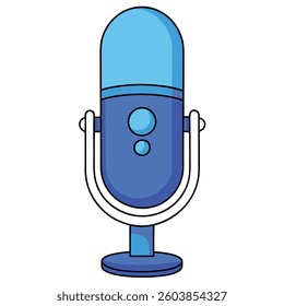 Microphone flat illutration white background