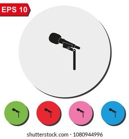 Microphone flat round colorful vector icon.