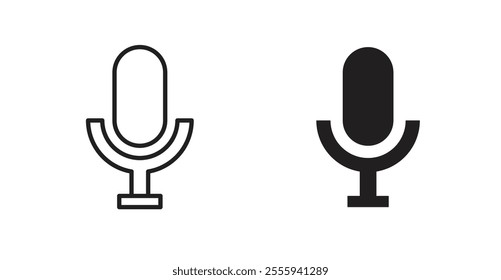 Microphone flat simple vector symbols illustration.