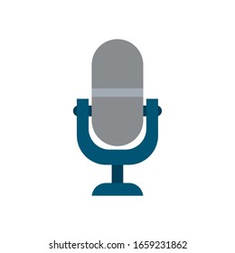 diseño de iconos de estilo plano de micrófono Música melodía música música música arte musical y composición tema Vector ilustración