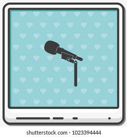 Microphone flat vector icon.