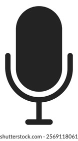 Microphone flat vector icon isolated on white background.