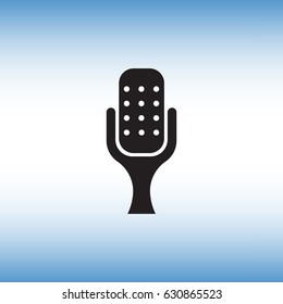Microphone flat vector icon. Isolated microphone vector sign. Sound record symbol vector illustration.