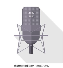 Microphone flat. Vector illustration