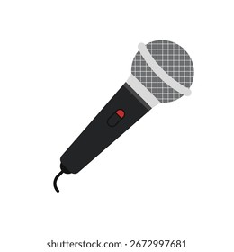 Microphone flat vector illustration on a white background