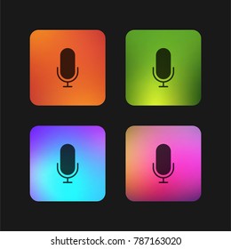 Microphone four color gradient app icon design