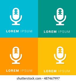 Microphone Four Color Material Designed Icon / Logo