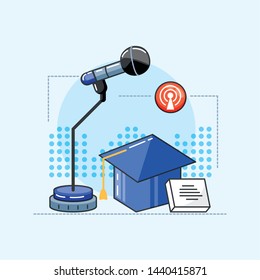 microphone with gadgets of digital audio studio