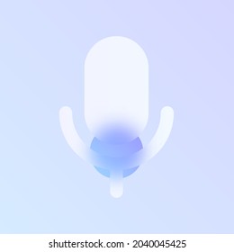 microphone glass morphism trendy style icon. microphone color vector icon with blur, transparent glass and purple gradient. for web and ui design, mobile apps and promo business polygraphy