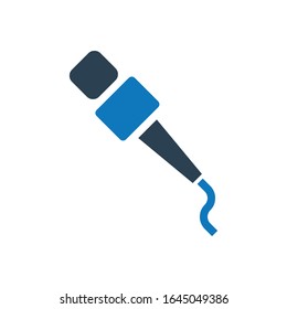 Microphone glyph blue icon vector 