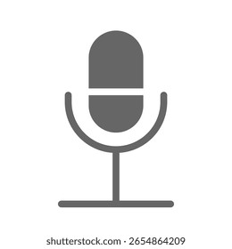 Symbol für Mikrofonsymbol. Bearbeitbarer Strich. Kann für Website-UI und mobile Apps verwendet werden.