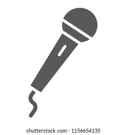 Microphone glyph icon, electronic and device, mic sign, vector graphics, a solid pattern on a white background, eps 10.