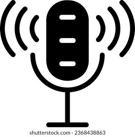 microphone glyph icon illustration vector
