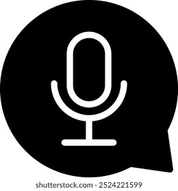 microphone glyph icon illustration vector