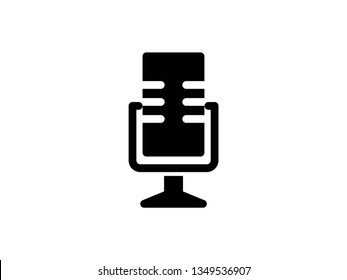 Microphone glyph Icon set vector. Mic sign. Karaoke microphone icon. Broadcast mic sign - Vector
