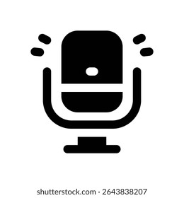 microphone glyph icon. Strong and solid vector icon for websites, mobile interfaces, presentations, and visual branding. High quality and easy to edit.