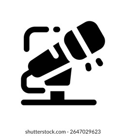 microphone glyph icon. Strong and solid vector icon for websites, mobile interfaces, presentations, and visual branding. High quality and easy to edit.