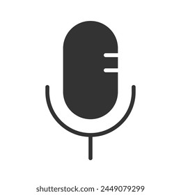 Microphone glyph vector icon isolated on white background. Microphone glyph vector icon for web, mobile and ui design
