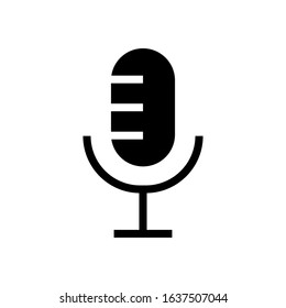 microphone glyph vector icon - ui icon vector
