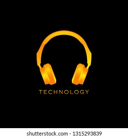 Microphone Gold premium logo vector