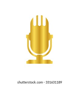 microphone - gold vector icon