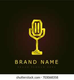 Microphone golden metallic logo