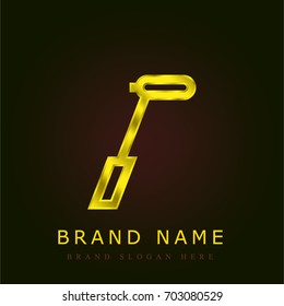 Microphone golden metallic logo