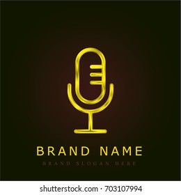Microphone golden metallic logo