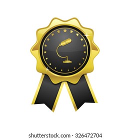 Microphone golden Vector Icon Design