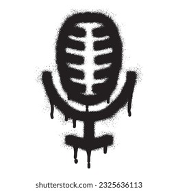 Microphone graffiti with black spray paint