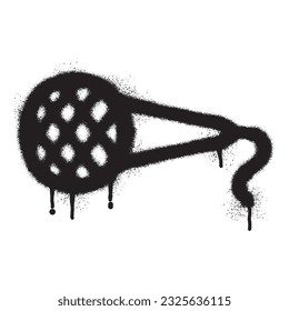 Microphone graffiti with black spray paint