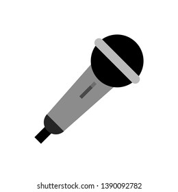 Microphone gray and black on a white background, vector