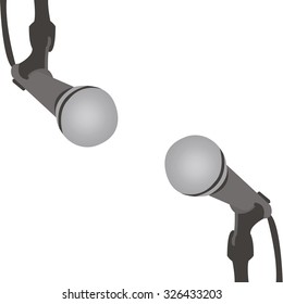 microphone is in gray colors, vector illustration