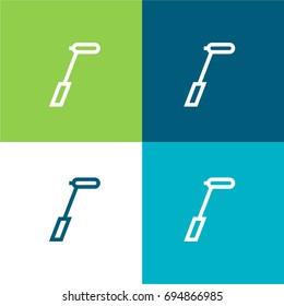 Microphone green and blue material color minimal icon or logo design