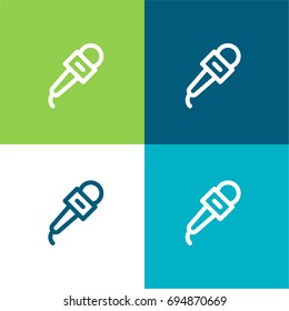 Microphone green and blue material color minimal icon or logo design
