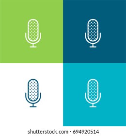 Microphone green and blue material color minimal icon or logo design