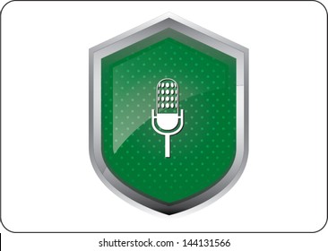 microphone in green icon on white background