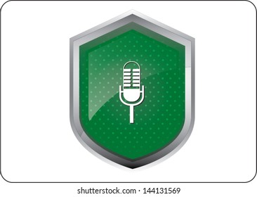 microphone in green icon on white background