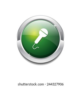 Microphone Green Vector Icon Button