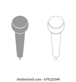 Microphone grey set icon .
