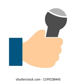 microphone in hand concept icon. Simple element illustration. microphone in hand concept symbol design. Can be used for web and mobile UI/UX